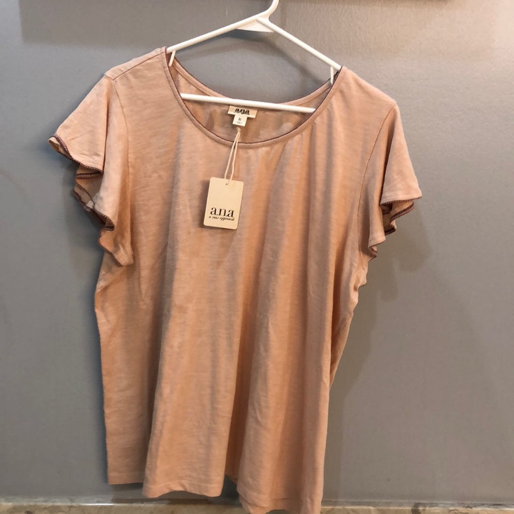 Peach, ANA ruffle shirt